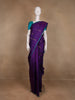 Purple with Teal Border Zari Butta Kanchipuram Silk Saree