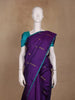 Purple with Teal Border Zari Butta Kanchipuram Silk Saree