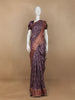 Dark Purple Floral Designed Chanderi Cotton Saree