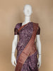 Dark Purple Floral Designed Chanderi Cotton Saree