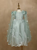 Pale Green 3D Floral Designed Party Gown for Girls
