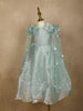 Pale Green 3D Floral Designed Party Gown for Girls