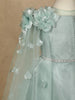 Pale Green 3D Floral Designed Party Gown for Girls