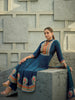 Blue Floral Printed Synthetic Salwar Suit - Diadem