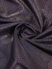 Dark Blue Pure Kanchipuram Bridal Silk Saree with Floral Jacquard Design on the Body with Contrast Border