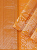 Mustard Orange Pure Kanchipuram Bridal Silk Saree with Floral Motif on the body and Without Border - Diadem
