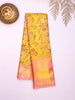 Yellow Pure Kanchipuram Bridal Silk Saree with Floral Motif on the body and Zari Border - Diadem