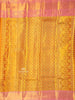 Yellow Pure Kanchipuram Bridal Silk Saree with Floral Motif on the body and Zari Border - Diadem