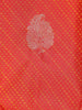 Red Pure Kanchipuram Bridal Silk Saree with Leaf Jacquard Design on the Body with Zari Border - Diadem
