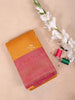 Yellow Pure Kanchipuram Bridal Silk Saree with Floral Motif on the Body with Zari Border - Diadem