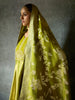 Green Floral Embroidered Tissue Silk Anarkali Salwar Suit