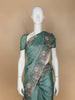 Green Floral Designed Tissue Organza Saree