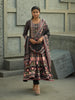 Black Floral Printed Synthetic Salwar Suit - Diadem