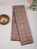 Light Brown Pure Kanchipuram Bridal Silk Saree with Zari Brocade on the body and Without Border - Diadem