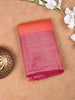 Orange Pure Kanchipuram Silk Saree with Floral Design on the Body with Zari Border - Diadem