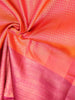 Orange Pure Kanchipuram Silk Saree with Floral Design on the Body with Zari Border - Diadem