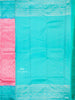 Pink Pure Kanchipuram Bridal Silk Saree with Stripes and Contrast Zari Border