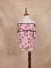 Pink Floral Jacquard Off Shoulder Top with Puff Sleeve - Diadem