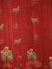 Maroon Banarasi Saree with Flower and Crane Design on the Body with Matching Border