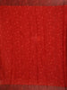 Red Banarasi Saree with Flower Design on the Body and without Border - Diadem