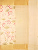 Yellow Banarasi Saree with Floral Design on the Body with Zari Border - Diadem