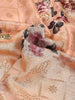 Peach Banarasi Saree with Flower Jacquard Design on the Body with Zari Border - Diadem