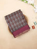 Brown Art Silk Saree with Chevron Design on the Body with Contrast Border