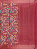 Red Chanderi Silk Saree with Animals Motifs on the Body with Zari Border