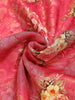 Rose Pink Banarasi Saree with Floral Design on the Body and Contrast Border - Diadem
