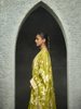 Green Floral Embroidered Tissue Silk Anarkali Salwar Suit