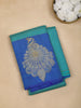 Royal Blue Floral And Peacock Motifs Pure Kanchipuram Silk Saree