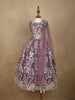 Lavender Floral Designed Net Lehenga