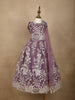 Lavender Floral Designed Net Lehenga