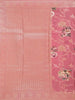 Pink Banarasi Saree with Floral Design on the Body with Matching Border