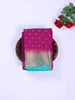 Purple Art Silk Saree with Floral Motif on the body and Contrast Zari Border
