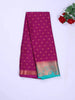 Purple Art Silk Saree with Floral Motif on the body and Contrast Zari Border