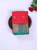 Red Art Silk Saree with Paisley Motif on the body and Contrast Zari Border