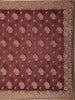 Dark Red Floral Designed Georgette Fancy Saree