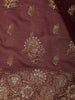 Dark Red Floral Designed Georgette Fancy Saree