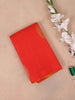 Red Pure Kanchipuram Bridal Silk Saree with Floral Motif On the Body with Zari Border - Diadem