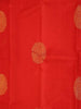 Red Pure Kanchipuram Bridal Silk Saree with Floral Motif On the Body with Zari Border - Diadem