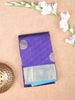 Royal Blue Pure Kanchipuram Bridal Silk Saree with Chakram Motif on the Body with Zari Border - Diadem