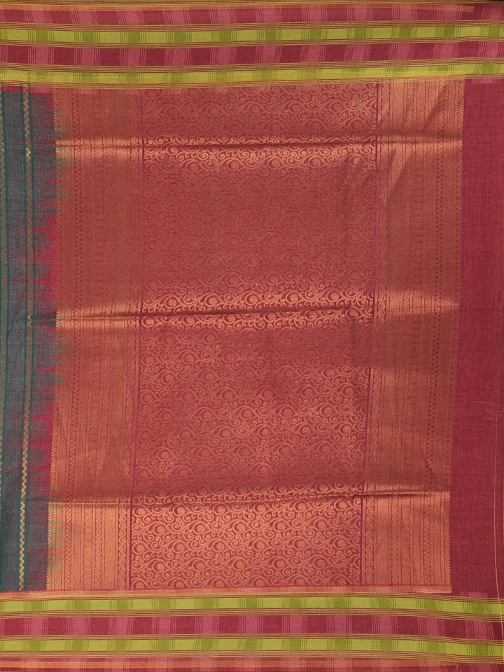 Dark Grey Semi Tussar Silk Checks And Stripes Designed Saree - Diadem