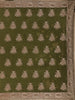 Olive Green Floral Embroidery Chiffon Silk Saree