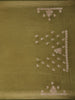 Olive Green Floral Embroidery Chiffon Silk Saree
