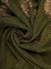 Olive Green Floral Embroidery Chiffon Silk Saree