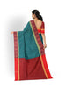 Green Arani Silk Saree with Zari Butta on the Body and Contrast Border
