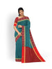 Green Arani Silk Saree with Zari Butta on the Body and Contrast Border