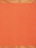 Orange Cotton Saree with Jute Design on the Body without Border
