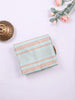 Teal Blue Semi Tussar Silk Saree with Stripes Design on the Body and without Border - Diadem